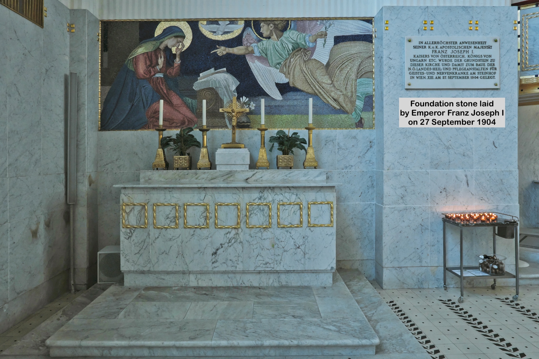 14. Bezirk, Penzing, Kirche am Steinhof, Steinhof Church, Church of St. Leopold, Otto Wagner Spital, Baumgartner Hoehe, Otto Wagner, Vienna Modernism, Wiener Moderne, Wien, Vienna, Oesterrich, Austria, fotoeins.com